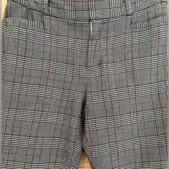 BANANA REPUBLIC Womens Size 2 Plaid Pants Jackson Fit Black Grey Red Trousers - Picture 4 of 12